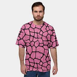 Футболка оверсайз мужская Шерсть розового жирафа, цвет: 3D-принт — фото 2