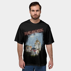 Футболка оверсайз мужская Город Хабаровск, цвет: 3D-принт — фото 2