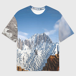 Мужская футболка оверсайз Minecraft Mountains Video game