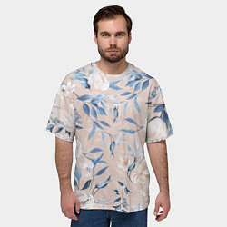 Футболка оверсайз мужская Цветы Нежные, цвет: 3D-принт — фото 2