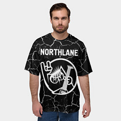 Футболка оверсайз мужская Northlane - КОТ - Трещины, цвет: 3D-принт — фото 2