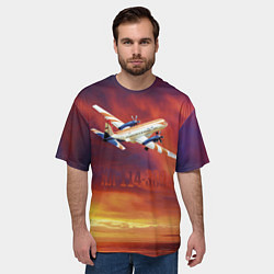 Футболка оверсайз мужская Самолет Ил 114-300, цвет: 3D-принт — фото 2