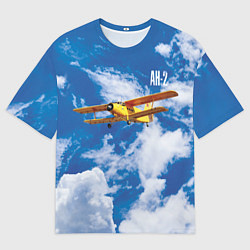 Футболка оверсайз мужская Гражданский самолет Ан-2, цвет: 3D-принт