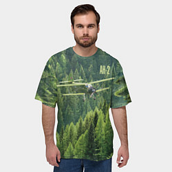 Футболка оверсайз мужская Военный самолет Ан-2, цвет: 3D-принт — фото 2