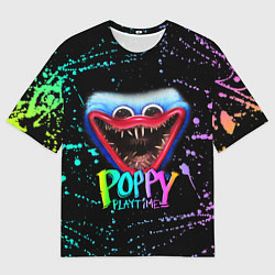 Футболка оверсайз мужская POPPY PLAYTIME HAGGY WAGGY - ПОППИ ПЛЕЙТАЙМ краска, цвет: 3D-принт