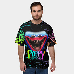Футболка оверсайз мужская POPPY PLAYTIME HAGGY WAGGY - ПОППИ ПЛЕЙТАЙМ краска, цвет: 3D-принт — фото 2