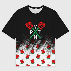 Футболка оверсайз мужская PYTN X ROSE пейтон моормиер, цвет: 3D-принт