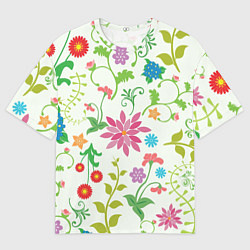 Футболка оверсайз мужская Поле полевых цветов, цвет: 3D-принт