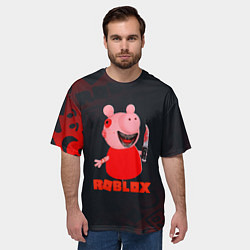 Футболка оверсайз мужская ROBLOX - СВИНКА ПИГГИ, цвет: 3D-принт — фото 2