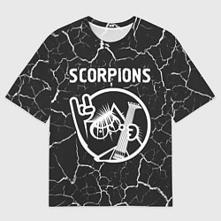 Футболка оверсайз мужская Scorpions КОТ Трещины, цвет: 3D-принт