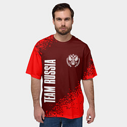 Футболка оверсайз мужская РОССИЯ - ГЕРБ Team Russia Спрей, цвет: 3D-принт — фото 2