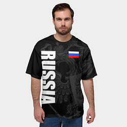 Футболка оверсайз мужская RUSSIA - BLACK EDITION, цвет: 3D-принт — фото 2