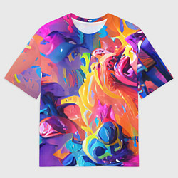 Футболка оверсайз мужская Madness colors, цвет: 3D-принт