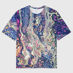 Футболка оверсайз мужская Не смешавшиеся краски abstract pattern, цвет: 3D-принт
