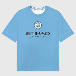 Футболка оверсайз мужская Грилиш Manchester City Манчестер Сити домашняя фор, цвет: 3D-принт