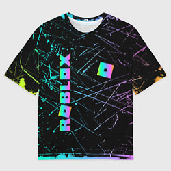Мужская футболка оверсайз ROBLOX неоновый логотип