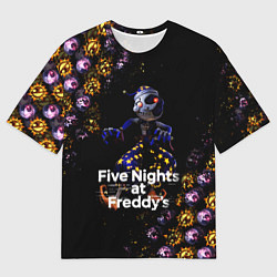 Мужская футболка оверсайз Five Nights at Freddys Луна паттерн