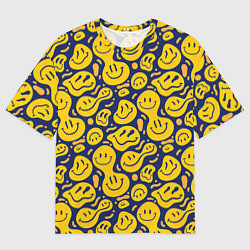 Мужская футболка оверсайз Flowing emoticons