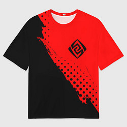 Футболка оверсайз мужская ГЕНШИН ИМПАКТ - ГЕО - Краски, цвет: 3D-принт