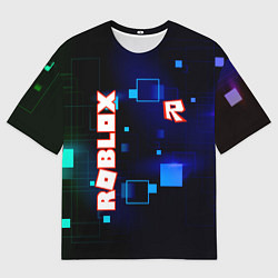 Мужская футболка оверсайз ROBLOX неоновые кубики