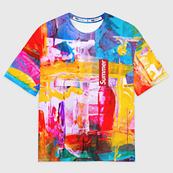 Футболка оверсайз мужская Импрессионизм Лето Абстракция Impressionism Summer, цвет: 3D-принт