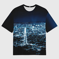 Мужская футболка оверсайз Ночной город night city