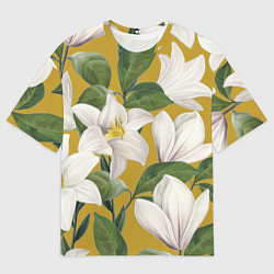 Футболка оверсайз мужская Цветы Белые Лилии, цвет: 3D-принт