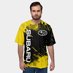 Футболка оверсайз мужская СУБАРУ - SUBARU Желтые пятна, цвет: 3D-принт — фото 2