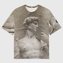 Футболка оверсайз мужская Микеланджело Буонарроти Давид Пост-арт Michelangel, цвет: 3D-принт