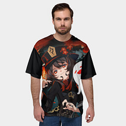 Футболка оверсайз мужская ХУ ТАО УЛЬТУЕТ HU TAO ГЕНШИН, цвет: 3D-принт — фото 2