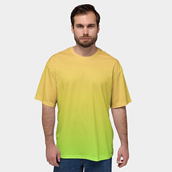 Футболка оверсайз мужская GRADIEND YELLOW-GREEN, цвет: 3D-принт — фото 2