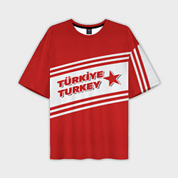 Футболка оверсайз мужская Надпись Турция на турецком и английском языках, цвет: 3D-принт
