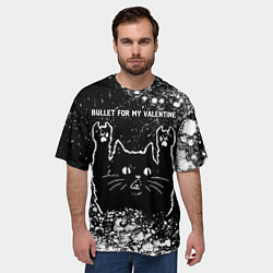 Футболка оверсайз мужская Bullet For My Valentine Rock Cat, цвет: 3D-принт — фото 2