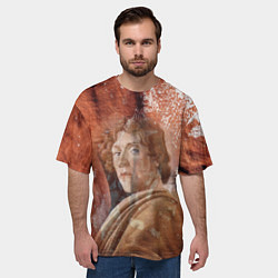 Футболка оверсайз мужская Cандро Боттичелли Автопортрет Пост-арт Коллаж Sand, цвет: 3D-принт — фото 2
