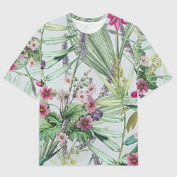 Футболка оверсайз мужская Цветы Солнечная Коса, цвет: 3D-принт