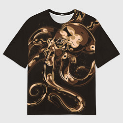 Футболка оверсайз мужская Мощный осьминог, цвет: 3D-принт