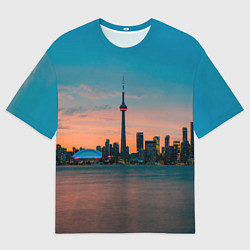 Футболка оверсайз мужская Закат в Торонто, цвет: 3D-принт