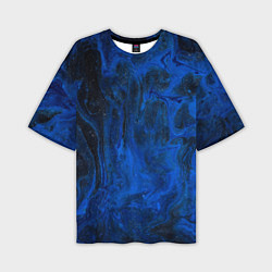 Футболка оверсайз мужская Синий абстрактный дым, цвет: 3D-принт
