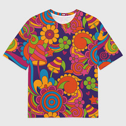Мужская футболка оверсайз Психоделический сюжет