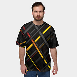 Футболка оверсайз мужская Полосы и Геометрия, цвет: 3D-принт — фото 2