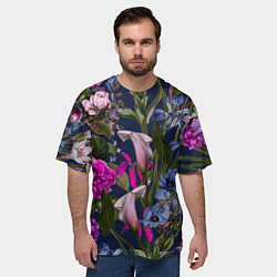 Футболка оверсайз мужская Цветы Таинственные, цвет: 3D-принт — фото 2