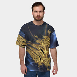 Футболка оверсайз мужская Фрактальная футуристическая композиция Абстракция, цвет: 3D-принт — фото 2