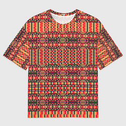Футболка оверсайз мужская Ретро узор геометрия, цвет: 3D-принт