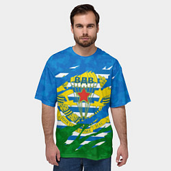 Футболка оверсайз мужская ВДВ РАЗОРВАННАЯ ТКАНЬ, цвет: 3D-принт — фото 2