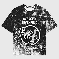 Футболка оверсайз мужская Avenged Sevenfold КОТ Краска, цвет: 3D-принт