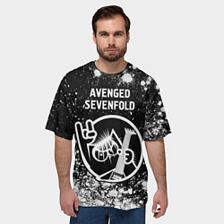 Футболка оверсайз мужская Avenged Sevenfold КОТ Краска, цвет: 3D-принт — фото 2