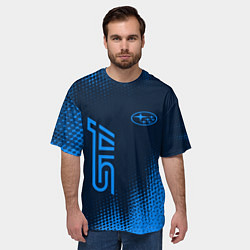 Футболка оверсайз мужская SUBARU STI Абстракция, цвет: 3D-принт — фото 2