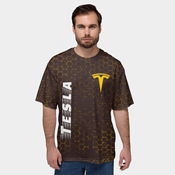 Футболка оверсайз мужская ТЕСЛА Tesla Графика, цвет: 3D-принт — фото 2