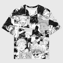 Мужская футболка оверсайз Магическая битва паттерн