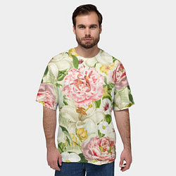 Футболка оверсайз мужская Цветы Жаркое Лето, цвет: 3D-принт — фото 2